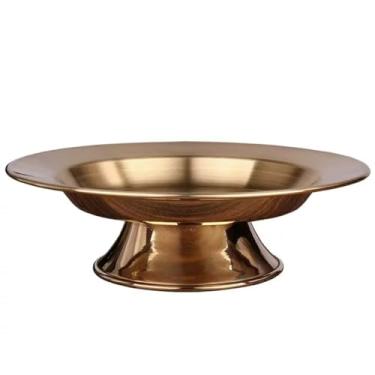Imagem de FENNYYAR God of Wealth Buddhist Shrine oferecendo prato de Buda, 19,9 cm 19,9 cm, prato de oferta doméstica prato de frutas de cobre puro