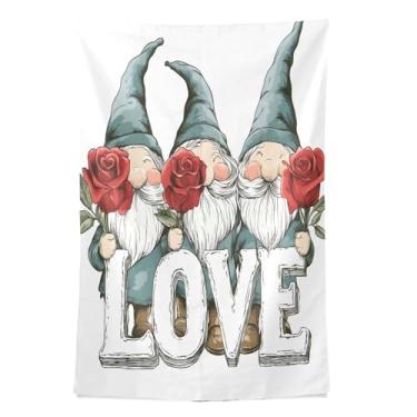 Imagem de STAYTOP Tapeçaria de parede de gnomo fofo para decoração de casa, decoração de dormitório, sala de estar, quarto, tapete de parede (60 × 51 pol.)