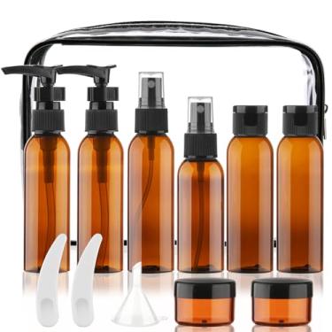 Imagem de Cosywell Garrafas tamanho viagem para artigos de higiene pessoal, pacote com 13 garrafas de higiene pessoal aprovadas pela TSA, kit de viagem à prova de vazamento para mulheres e homens, bolsa de
