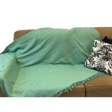 Imagem de Manta Para Sofá Gigante Luxo 2,40X1,80m l Premium De Algodão Capa Decorativa Protetora - Revestimento Protetor para Sofá, Cama, Puff(Pop 2,20x1,50m VERDE TURQUESA)