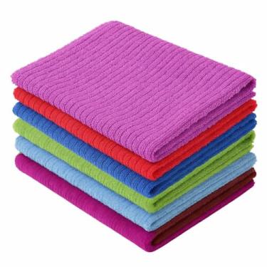 Imagem de Kit 10 Panos de Limpeza Microfibra Multiuso, Alta Absorção, 30x30cm, Coloridos, para Cozinha Casa Carro Vidros