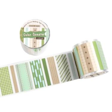 Imagem de Adesivos geométricos de bloco de cores, adesivos decorativos de papel sintético da série – Pré-cortados de alta adesão para diários, álbuns de recortes e manuais