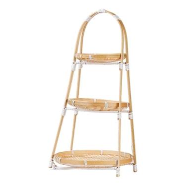 Imagem de Fenteer Cesta de frutas em bambu trançado com alça, suporte para alimentos em formato de banana, ideal para de cozinha, doces e mesa de centro, Árvore de Natal