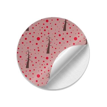 Imagem de Adesivos Redondos Natalinos 25 Unidades Com Estampa Árvore de Natal - Tamanho 50x50cm