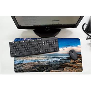 Imagem de Mouse Pad Desk Pad Mousepad Grande 30x70cm - Paisagem Mar Azul