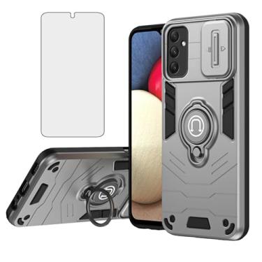 Imagem de Asuwish Capa de telefone para Samsung Galaxy A35 5G com protetor de tela de vidro temperado capa fina magnética resistente suporte suporte de celular híbrido resistente acessórios de célula A 35 35A