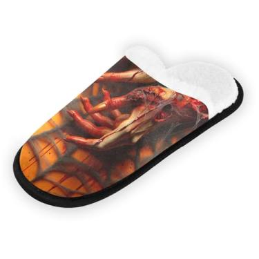 Imagem de Chinelo de pelúcia Mushroom Forest, masculino, leve, hospitalar, com bolsa de armazenamento, Bloody Hands Web, 9-12 US Women/9-12 US Men