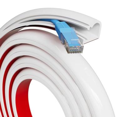 Imagem de Escondedor de cabo de silicone de 299 cm para 1 cabo, capas autoadesivas flexíveis de abertura lateral para fios em TV de montagem na parede, configuração mais fácil para gerenciamento de cabos de