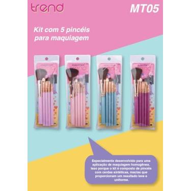Imagem de Kit Com 5 Pinceis Para Maquiagem - Mt05,Macrilan - Cores Sortidas
