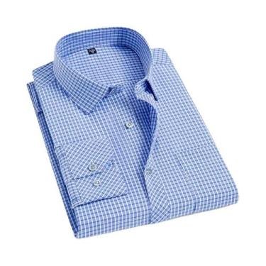 Imagem de Camisa Masculina Slim Fit Listrada De Manga Longa, Não Amassa, Antirru