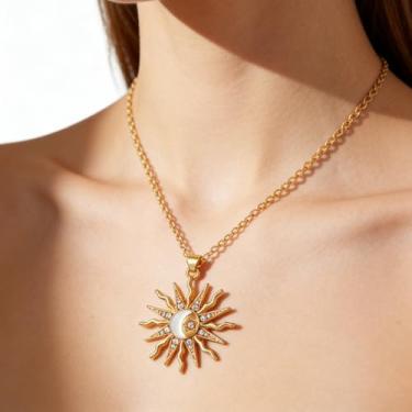 Imagem de Colar com pingente delicado para mulheres | Joias modernas banhadas a ouro e prata, Adjustable, Metal, Sem Pedra Preciosa