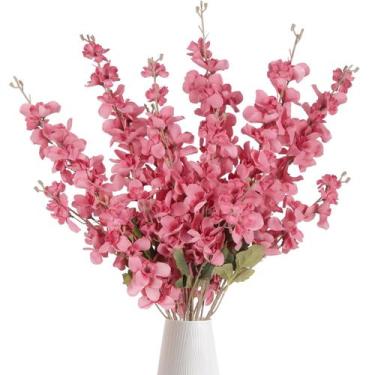 Imagem de Flor artificial INSUNSIX Delphinium Hot Pink 6 unidades 90 cm