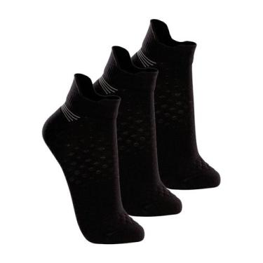 Imagem de Kit com 3 Meias Performance Running Lupo 15570-001, Preto, 37-40