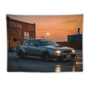 Imagem de HouLaiZhe JDM Tapeçaria de carro modificação de cais esportes Jdm R32 decoração de parede decoração de casa tapeçarias estética piquenique decoração de parede arte de parede para dormitório sala de