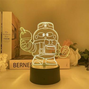 Imagem de Luz noturna LED 3D Brawls Stars Lou Color Changing para crianças