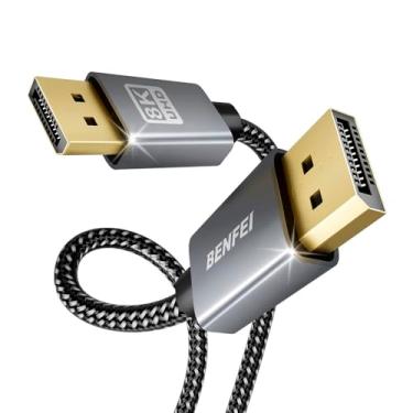 Imagem de Cabo DisplayPort 8K DP 1.4 VESA 1.8m (6ft) 4K@144Hz Vídeo Áudio Trançado Nylon Conector Alumínio para Monitor Gamer PC Notebook