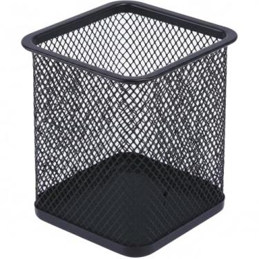 Imagem de Suporte de caneta para mesa, porta-copos de malha de arame para organizador de mesa e material de escritório, preto