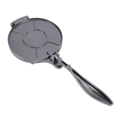 Imagem de Asixxsix Máquina Manual de Prensa de Massa, Prensa de Tortilla de Liga de Alumínio Com Alça Dobrável para Bolinhos e Pães Achatados, Roti Maker, Leve e à Prova de Ferrugem, 8,7 X 6,3 pol. (Preto)