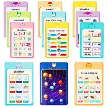 Imagem de Cartazes educativos para pré-escola primária, jardim de infância, aprendizagem em sala de aula, pôsteres de aprendizagem pré-escolar para alfabeto ABC, hora, número, meses, cores, clima, galáxias