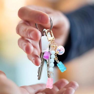 Imagem de Chaveiro fofo de resina de goma de urso, pingente de doces, acessórios para chaveiros, porta-chaves, bolsa de carro, pingente de chaveiro, joias para mulheres, Azul, tamanho �nico