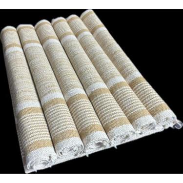 Imagem de Jogo Americano 07 Peças Algodão 06 Lugares e 01 Trilha de Mesa Ideal para Decoração de Cozinha Varanda ou Churrasco (JGAM05)