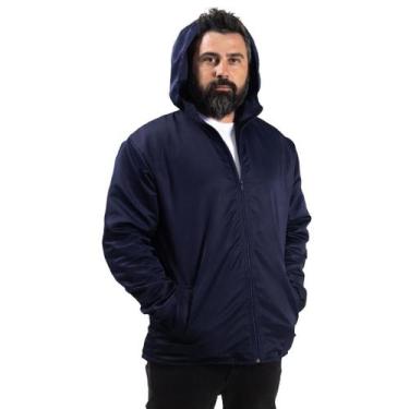 Imagem de Jaqueta Azul Microfibra Profissional Uniformes c/ Capuz - Mauá Uniform