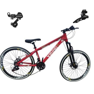 Imagem de Bicicleta 26 VikingX Tuff30 24v Cambio Shimano Pneu Slick Fino Faixa Branco1.50-Unissex