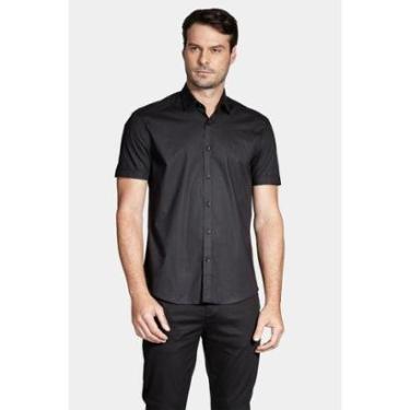 Imagem de Camisa Aramis Slim Tricoline Stretch Liso Preto-Masculino