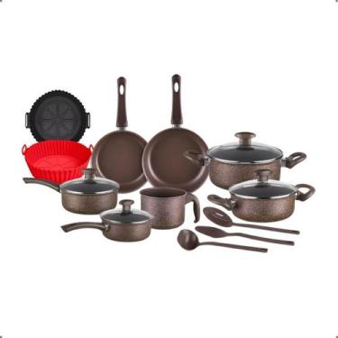 Imagem de Jogo de Panelas Antiaderente Teflon Conjunto 12 Peças Kit - D'Italia, 