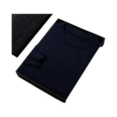 Imagem de Suéter Casual Masculino Com Padrão De Diamante, Gola Redonda, Manga Lo