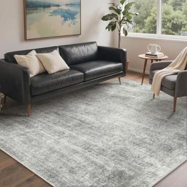 Imagem de BESBLEE Tapetes de área 20 x 25 cm laváveis à máquina para sala de estar, tapetes grandes boho vintage para quarto, sala de jantar, antiderrapante, interior, macio, desgastado, leve, fino, tapete de