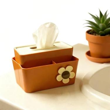 Imagem de Caixa Organizadora Multifuncional com Divisórias - Porta Lenço Umedecido e Papel, Decorativa para Casa e Escritório (Tangerina)