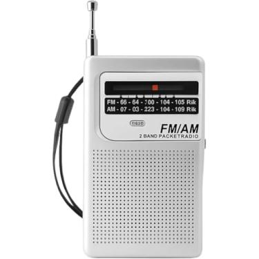 Imagem de Rádio Portátil AM/FM 2 Bandas com Antena Retrátil 180°, Entrada para Fone e Recarga USB Tipo-C – Radinho de Bolso - Premium