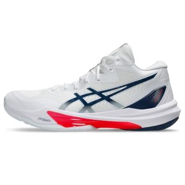 Imagem de ASICS Tênis de vôlei masculino Sky Elite FlyteFoam 3, Branco/azul mako, 38