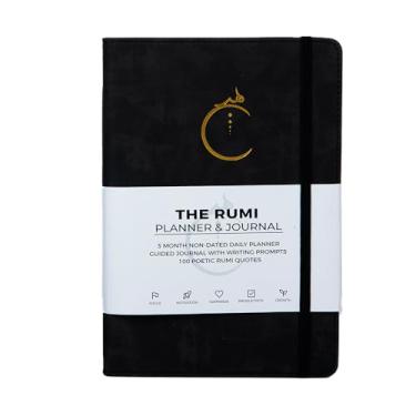 Imagem de The Rumi Planner & Journal - Um planejador diário 2 em 1 e diário guiado com instruções inspiradoras de escrita - Construa produtividade e uma mentalidade positiva - 3 meses sem data (preto)