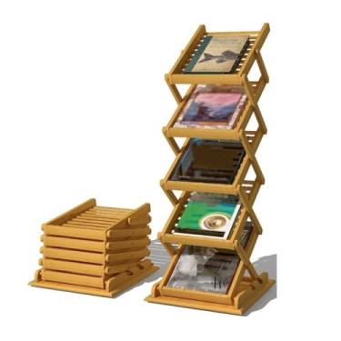 Imagem de KEG801302 Porta-revistas simples e dobrável brochura suporte manual para livros suporte pop-up portátil rack de informações escritório