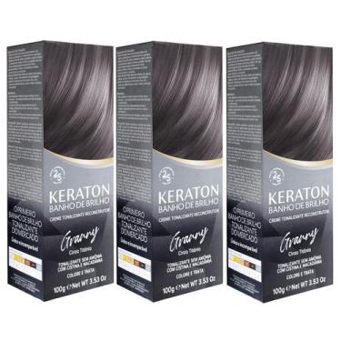 Imagem de Kert Keraton Kit c/3 Tonalizantes Banho de Brilho Granny - Cinza Titân