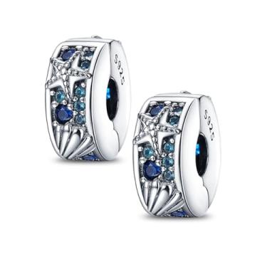 Imagem de QIKAOLA Pingentes com clipe dourado para pulseiras Pandora, espaçadores, berloques, joias, presente para mulheres, Zircônia cúbica, Zircônia cúbica