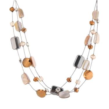 Imagem de FULU AUTUMN Colares femininos com contas com contas, gola grossa, camada de verão, boêmio, bijuteria para ela, Cristal, Sem Pedra Preciosa