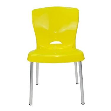 Imagem de Cadeira Bistrô Plástico Pés Alumínio Amarela - jsn