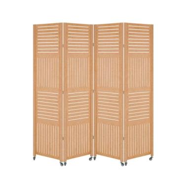 Imagem de 4 Biombo Painel Com Rodinha Repartido Divisoria de Ambiente Decoração Rodizio (Horizontal Vertical)