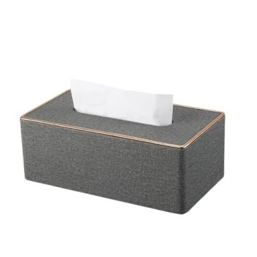 Imagem de Organizador prático de couro retangular para guardanapos faciais, porta-lenços para casa, escritório, carro, caixa de lenços (grande)