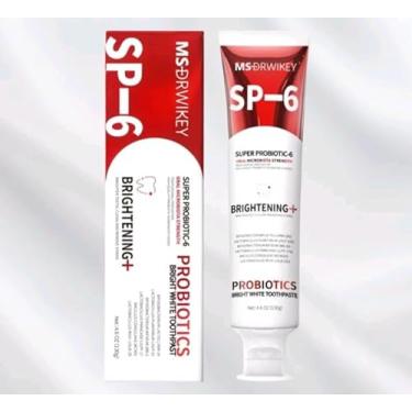 Imagem de Creme Dental Probiótico Clareador, SP- 6, Super Probiotic-6, Brightening+, 130g, Uso recomendado a toda família.