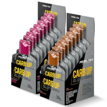 Imagem de Kit 2x Carb Up Gel Super Formula Display C/10 Sachês Cada - Probiótica - Repositor de Energia (2x Caixas, Açai com Guarana/Chocolate)