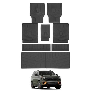 Imagem de HUYINPJ Tapete de carga e forro de encosto 7 assentos compatíveis com Ford Expedition/Lincoln Navigator 2025-2026 forro de carga TPE para todos os climas, forro de porta-malas para expedição e