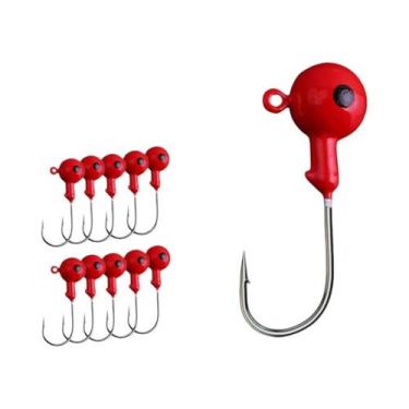 Imagem de 10 Peças De Anzóis Jig Head Para Pesca Com Iscas Artificiais, Minhoca,