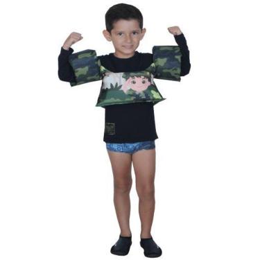 Imagem de Colete Salva Vidas Infantil Boia Braço Até 25Kg Camuflado