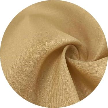 Imagem de Tecido Oxford Slub Linho Maquinetado 3 Metros de Largura Para decoração Painel Toalha de Mesa Evento Buffet Cortina Capa (Dourado-037)