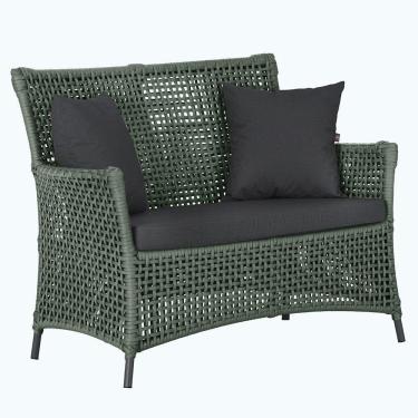 Imagem de 1 Sofá área Externa Igapó Alumínio Preta Corda Náutica E11 Verde