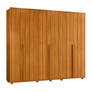 Imagem de Guarda-roupa Casal Volpi Ripado 6 Portas 6 Gavetas - 7 Decor Cinamomo